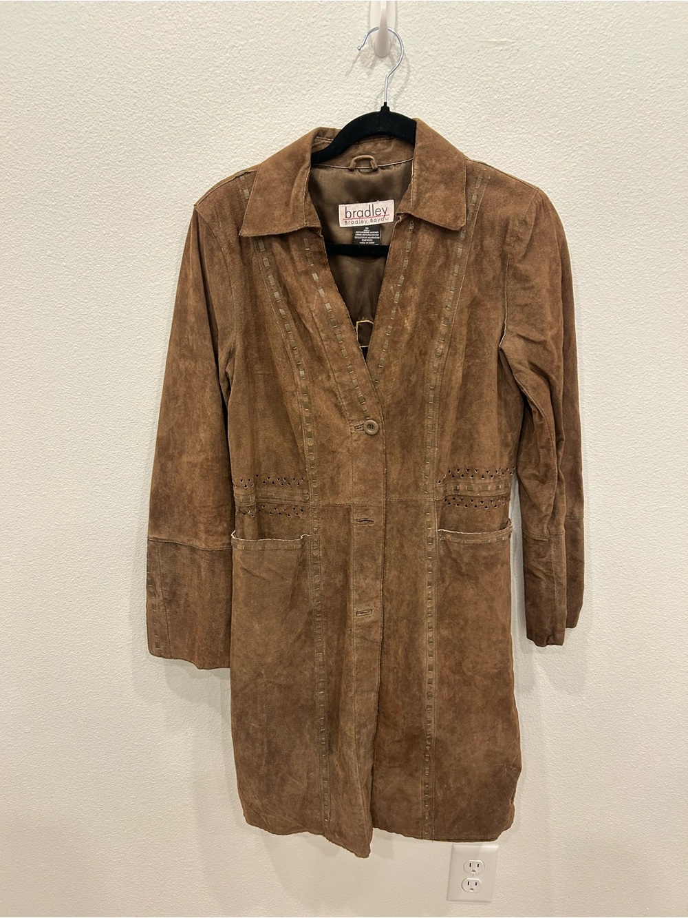 Bradley Suede Long Coat in Brown